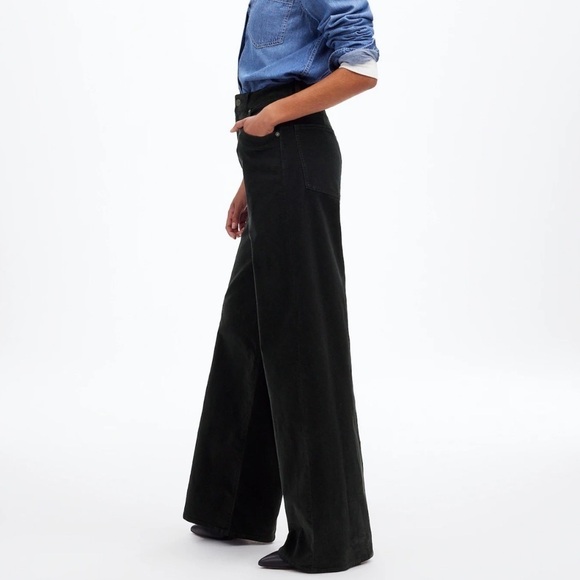 Madewell Superwide-Leg Pants in Corduroy in True Black size 24‎ NWT NT151 - Picture 3 of 14